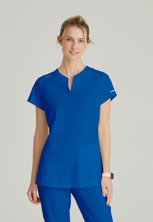 Sketchers™ "Coast" Banded Collar Scrub Top - New Royal