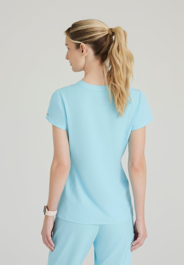 Sketchers™ "Coast" Banded Collar Scrub Top - Poolside