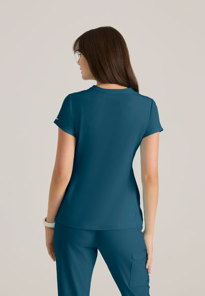 Coast Banded Collar Scrub Top - Bahama