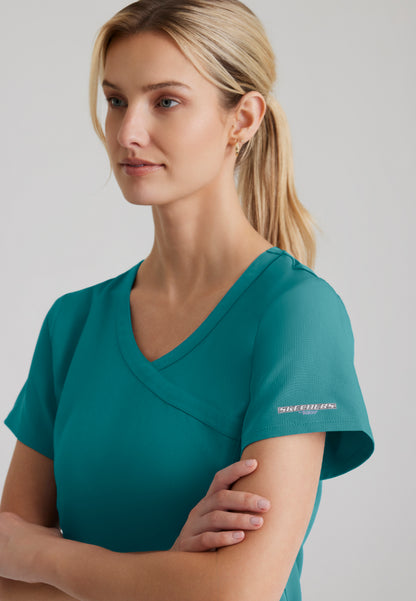 Blusa médica de 3 bolsillos Reliance - Verde azulado
