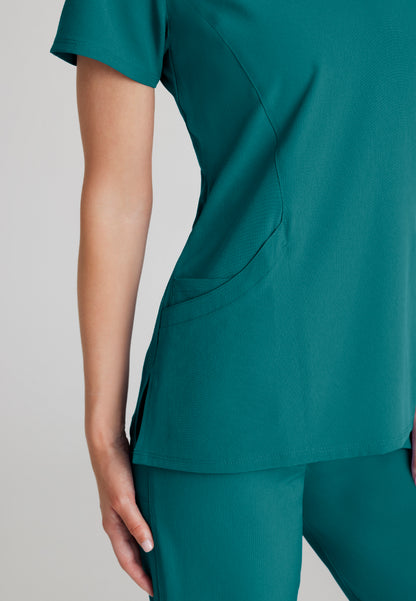 Blusa médica de 3 bolsillos Reliance - Verde azulado