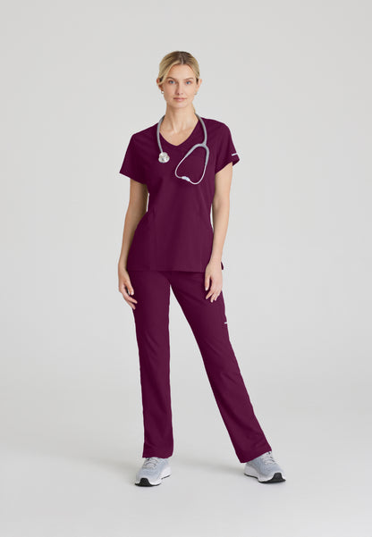 Reliance 3-Pocket Scrub Top - Wine