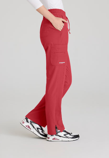 Pantalón Gamma de tiro medio con 6 bolsillos - Rojo intenso