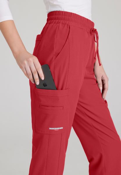 Pantalón Gamma de tiro medio con 6 bolsillos - Rojo intenso