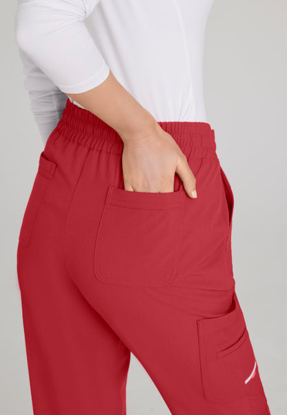 Pantalón Gamma de tiro medio con 6 bolsillos - Rojo intenso