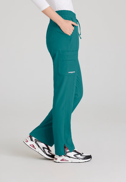 Pantalón Gamma de tiro medio con 6 bolsillos - Verde azulado