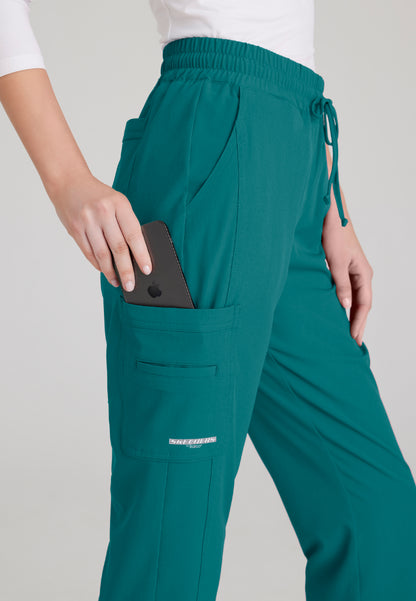 Pantalón Gamma de tiro medio con 6 bolsillos - Verde azulado