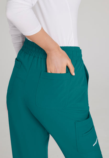 Pantalón Gamma de tiro medio con 6 bolsillos - Verde azulado