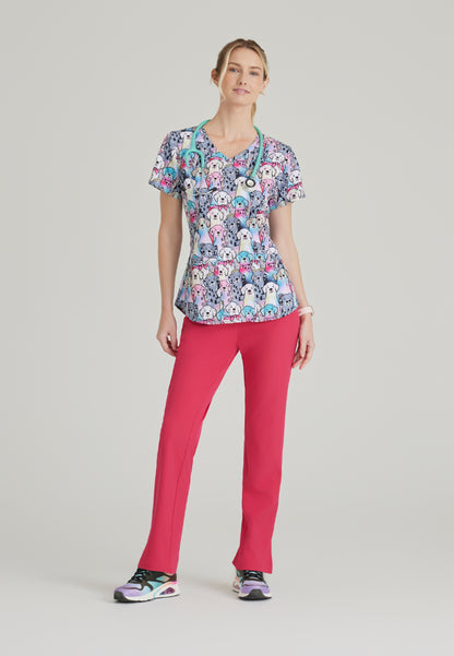 Pantalón Gamma de tiro medio con 6 bolsillos - Rosa vibrante