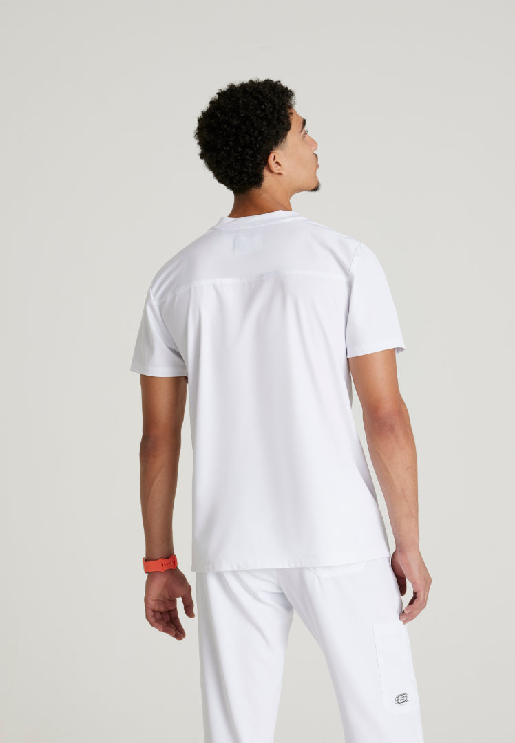 Thesis 3-Pocket Round Neck Scrub Top - White