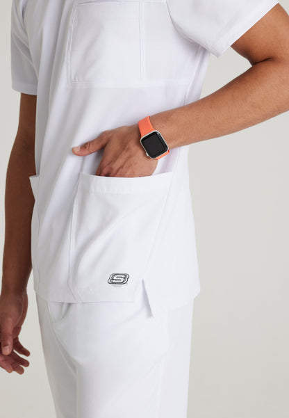 Thesis 3-Pocket Round Neck Scrub Top - White