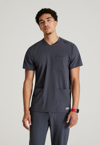 Thesis 3-Pocket Round Neck Scrub Top - Pewter