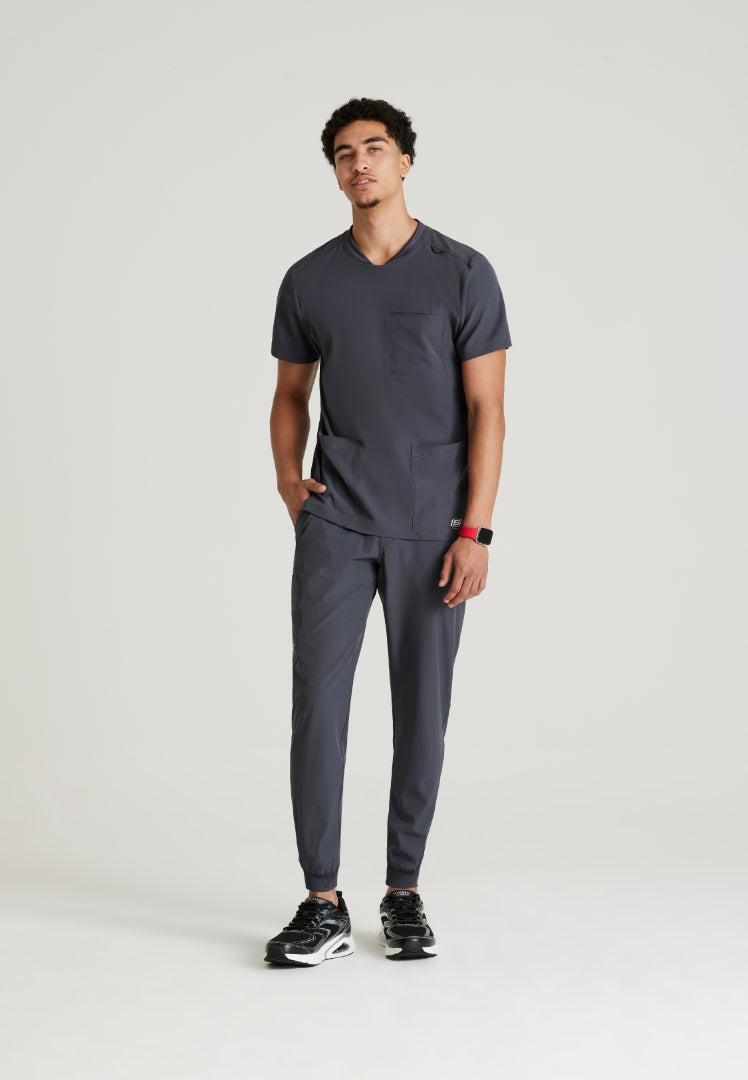 Thesis 3-Pocket Round Neck Scrub Top - Pewter