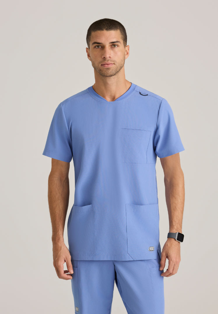 Thesis 3-Pocket Round Neck Scrub Top - Ciel