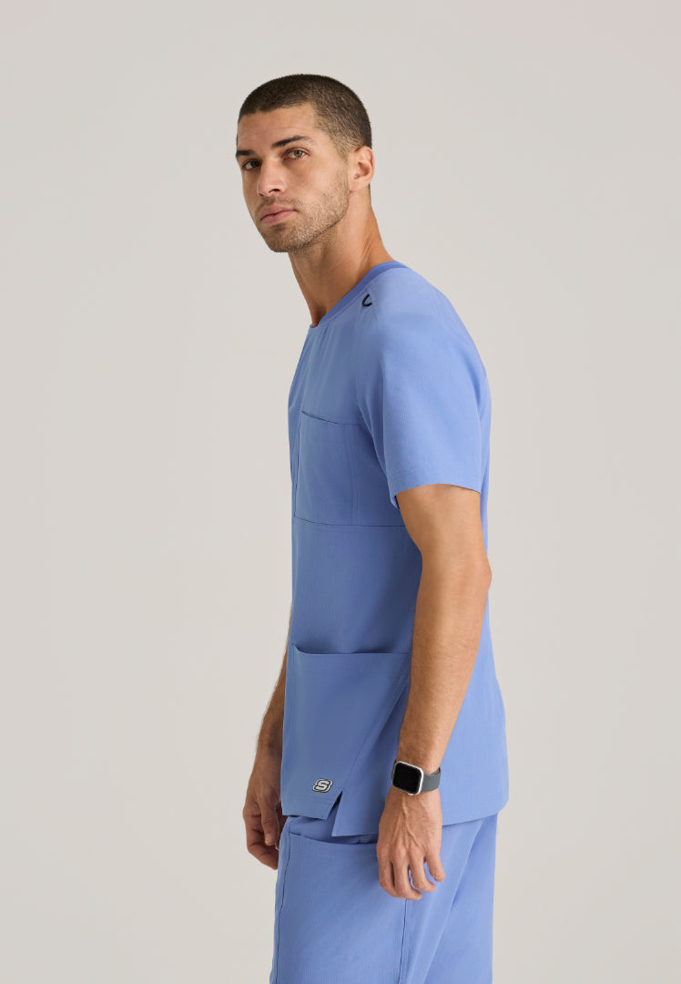 Thesis 3-Pocket Round Neck Scrub Top - Ciel