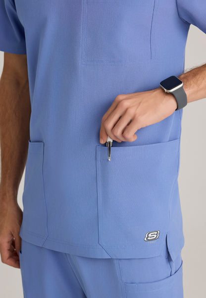 Thesis 3-Pocket Round Neck Scrub Top - Ciel