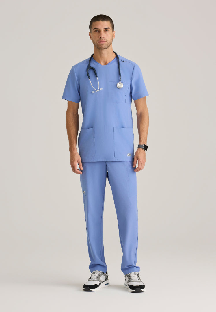 Thesis 3-Pocket Round Neck Scrub Top - Ciel