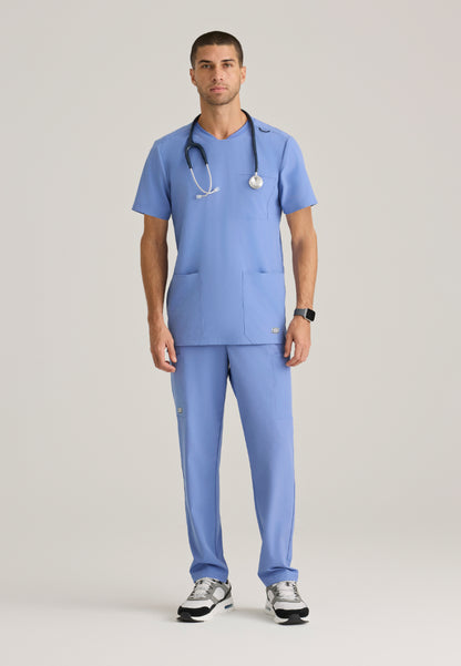 Thesis 3-Pocket Round Neck Scrub Top - Ciel