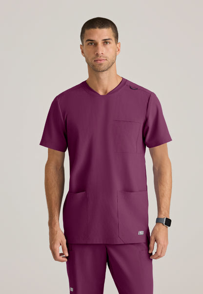 Thesis 3-Pocket Round Neck Scrub Top - Wine