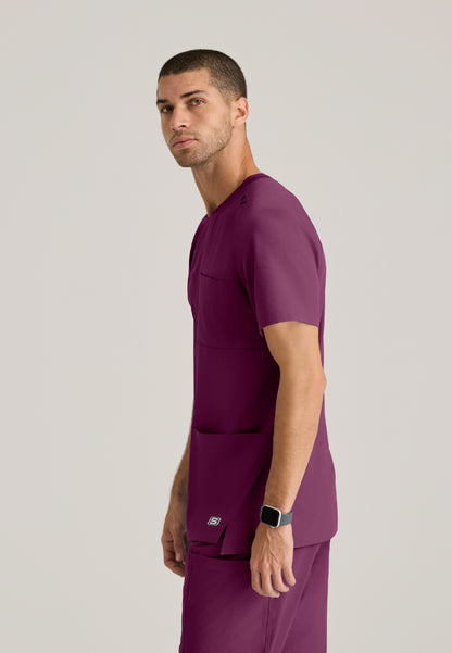 Thesis 3-Pocket Round Neck Scrub Top - Wine
