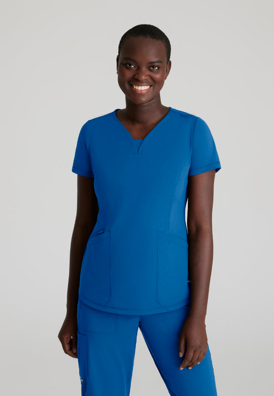 Serene 3-Pocket V-Neck Top - New Royal