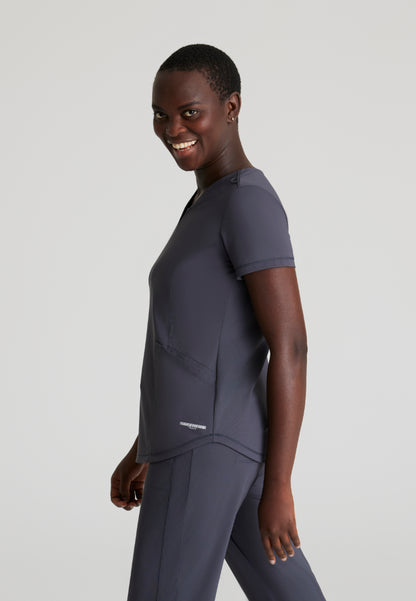 Haut à col en V 3 poches Skechers Slip-ins « Serene » - Étain