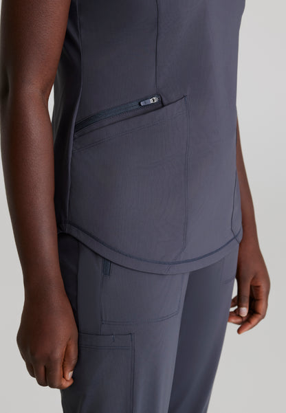 Haut à col en V 3 poches Skechers Slip-ins « Serene » - Étain