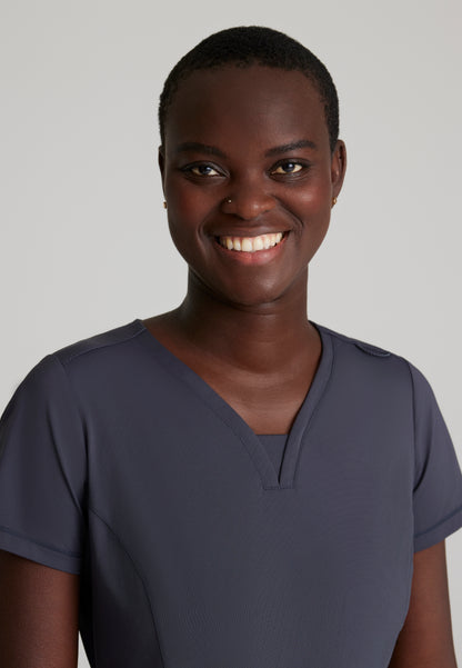 Haut à col en V 3 poches Skechers Slip-ins « Serene » - Étain