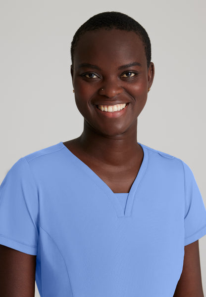 Haut à col en V 3 poches Skechers Slip-ins « Serene » - Bleu ciel