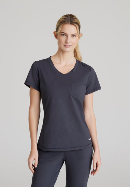 Flow 1-Pocket Tulip Hem Top - Pewter