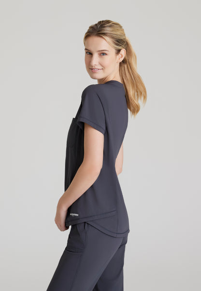 Flow 1-Pocket Tulip Hem Top - Pewter
