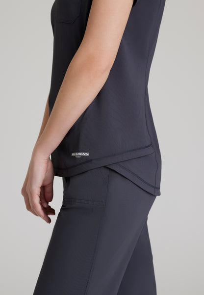 Flow 1-Pocket Tulip Hem Top - Pewter