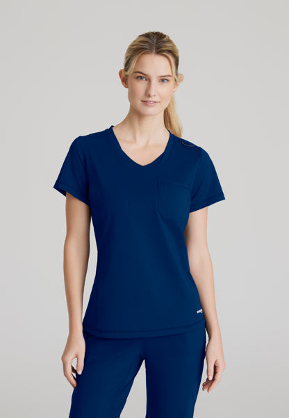 Flow 1-Pocket Tulip Hem Top - Navy