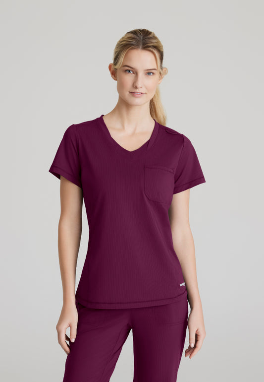 Flow 1-Pocket Tulip Hem Top - Wine