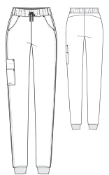 Line Drawing for Theory 4-Pocket Mid-Rise Jogger - Black