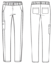 Line Drawing for Gamma 6-Pocket Mid-Rise Pant - Hunter