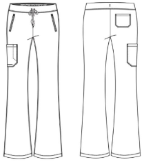 Line Drawing for Glide 4-Pocket Flat-Front Pant - Black