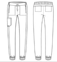 Line Drawing for Pace 5-Pocket Ribbed Cuff Jogger - Hero