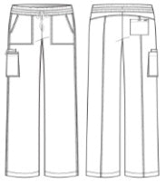 Line Drawing for Scout 5-Pocket Wide Leg Pant - Pewter