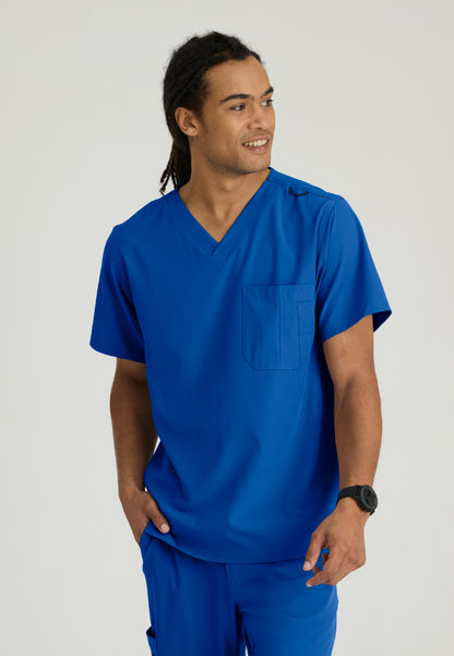 Structure 1-Pocket V-Neck Scrub Top - New Royal