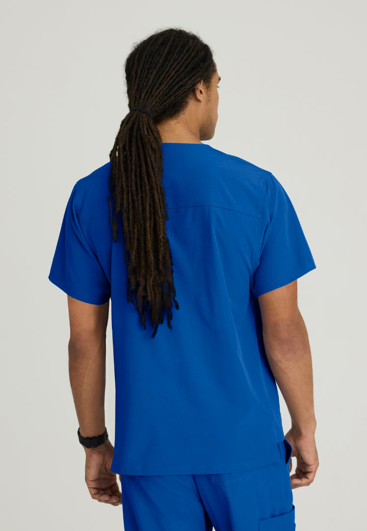 Structure 1-Pocket V-Neck Scrub Top - New Royal
