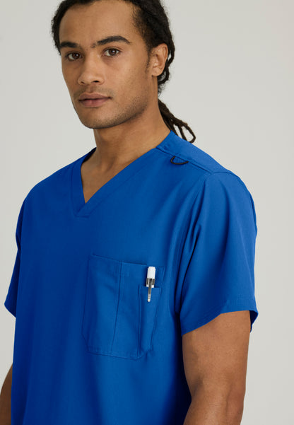 Structure 1-Pocket V-Neck Scrub Top - New Royal
