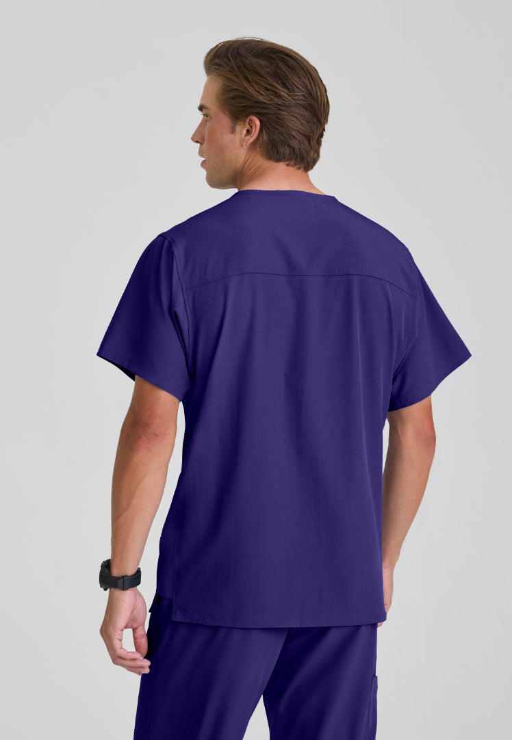 Blusa médica con cuello en V y un bolsillo - New Grape 