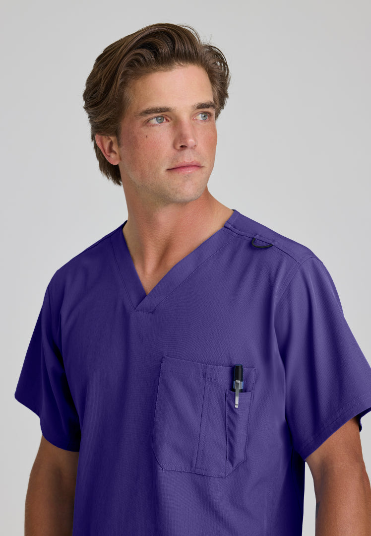 Blusa médica con cuello en V y un bolsillo - New Grape 