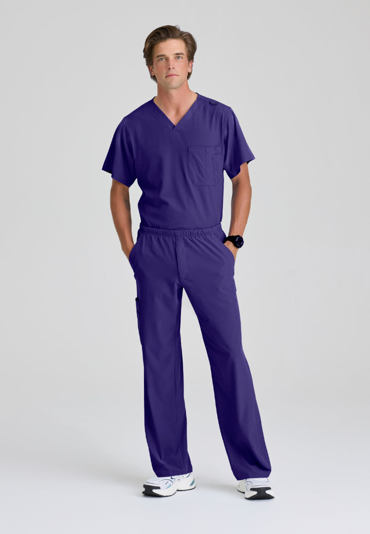 Blusa médica con cuello en V y un bolsillo - New Grape 