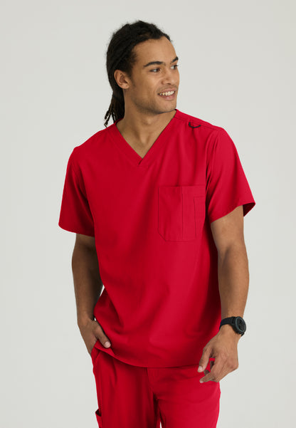 Structure 1-Pocket V-Neck Scrub Top - True Red