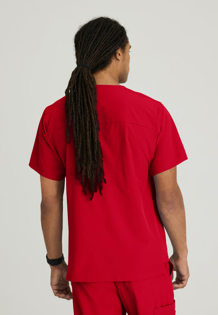 Structure 1-Pocket V-Neck Scrub Top - True Red