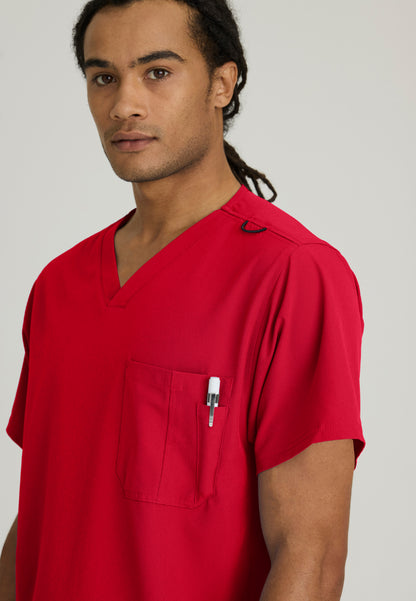 Structure 1-Pocket V-Neck Scrub Top - True Red