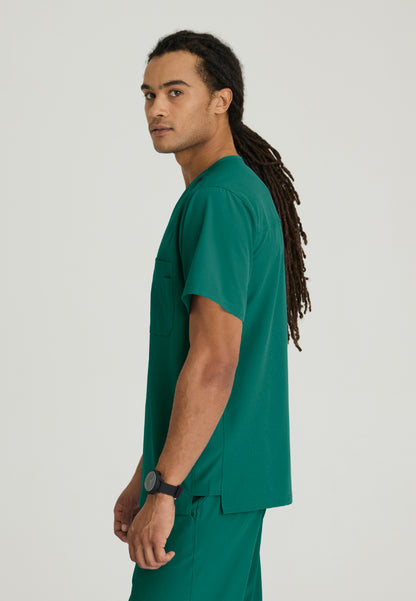 Structure 1-Pocket V-Neck Scrub Top - Hunter