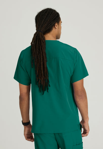 Structure 1-Pocket V-Neck Scrub Top - Hunter